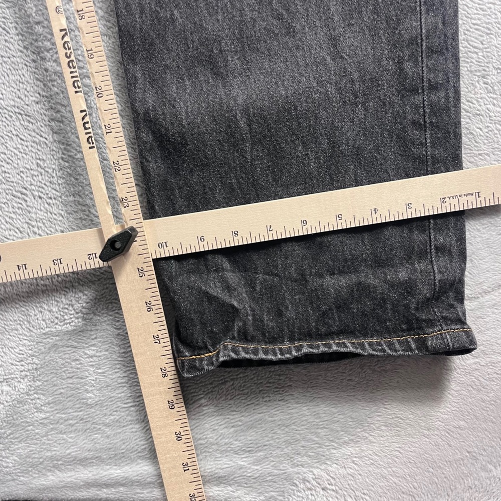 Levis 501 Mens Straight Leg Button Fly Faded Black Jeans 40x32 100% Cotton - Picture 8 of 13